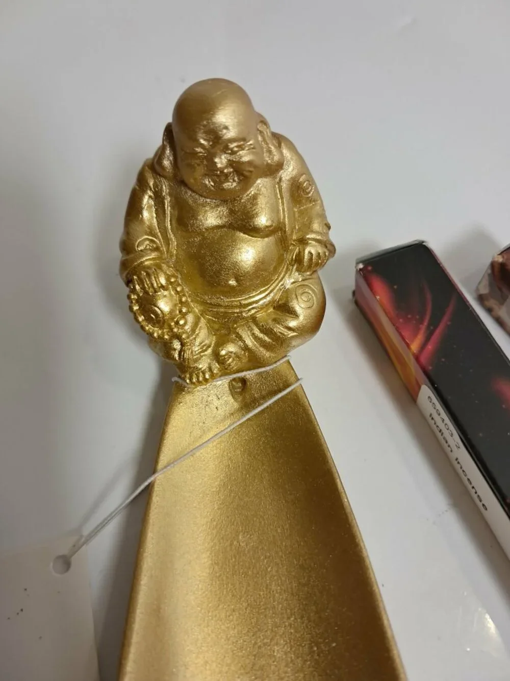 Gold Buddha Incense Holder & 2 Scented Incense Packs Set